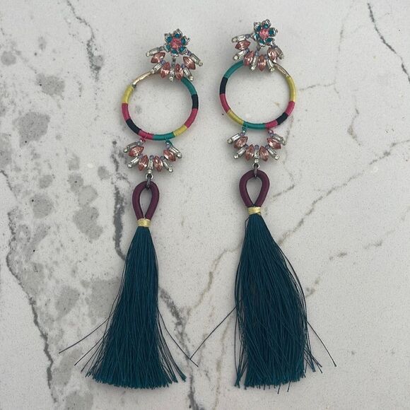 Fun multicolor party earrings.  Bauble Bar - Picture 1 of 3